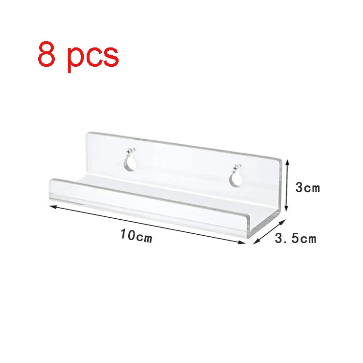 Acrylic Record Display Shelf - Clear Wall-Mounted Album Ledge for Vinyl, Magazines and Books, Everstock