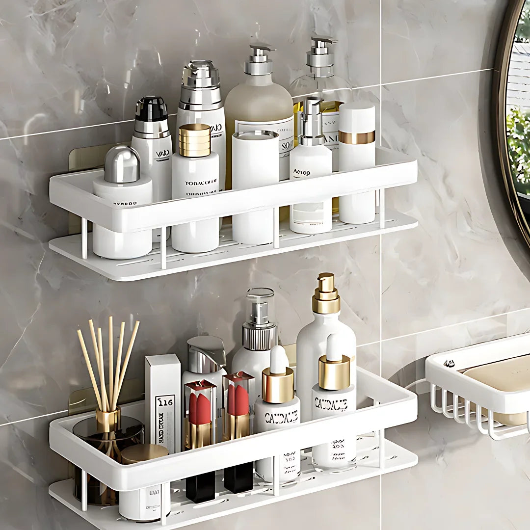 Aluminum Alloy Wall Shelf - No-Drill Shower Storage Organizer for Bathroom, Everstock
