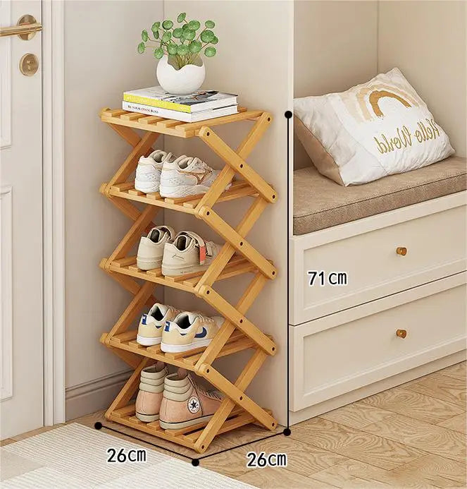 Installation-Free Bamboo Shoe Rack - Multi-Tier Wooden Shoe Shelf for Living Room, Hallway and Bedroom, Everstock