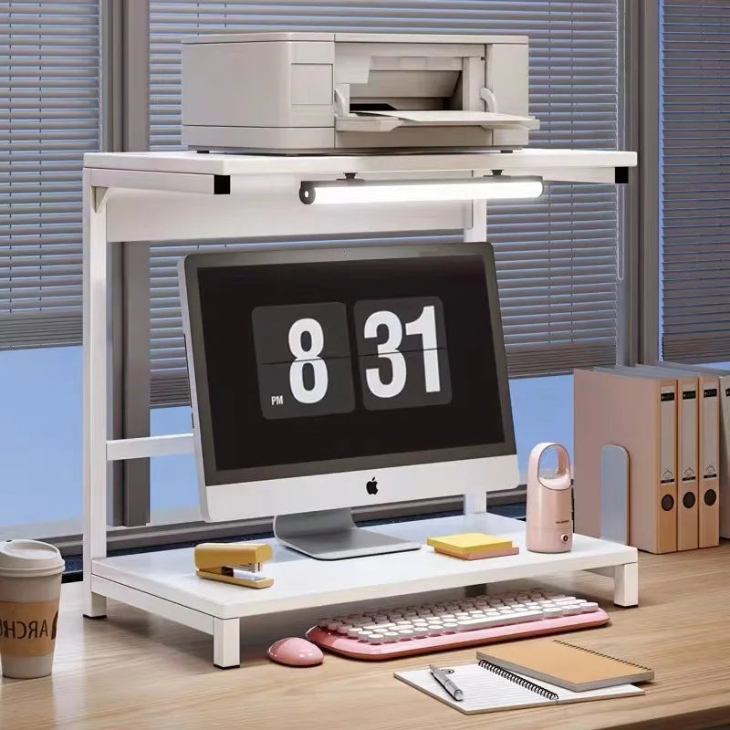 Desk Bookshelf Organizer - Wooden Desktop Shelf for Books, Laptop, Printer and Monitor, Everstock