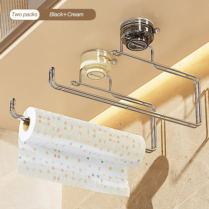 Suction Cup Storage Rack - No-Drill Wall-Mounted Tissue Holder for Bathroom & Kitchen, Everstock