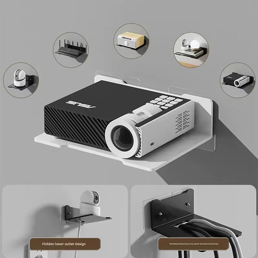 Wall-Mounted Router Shelf - No-Drill Stainless Steel Floating Rack for Projector, Set-Top Box & Camera, Everstock
