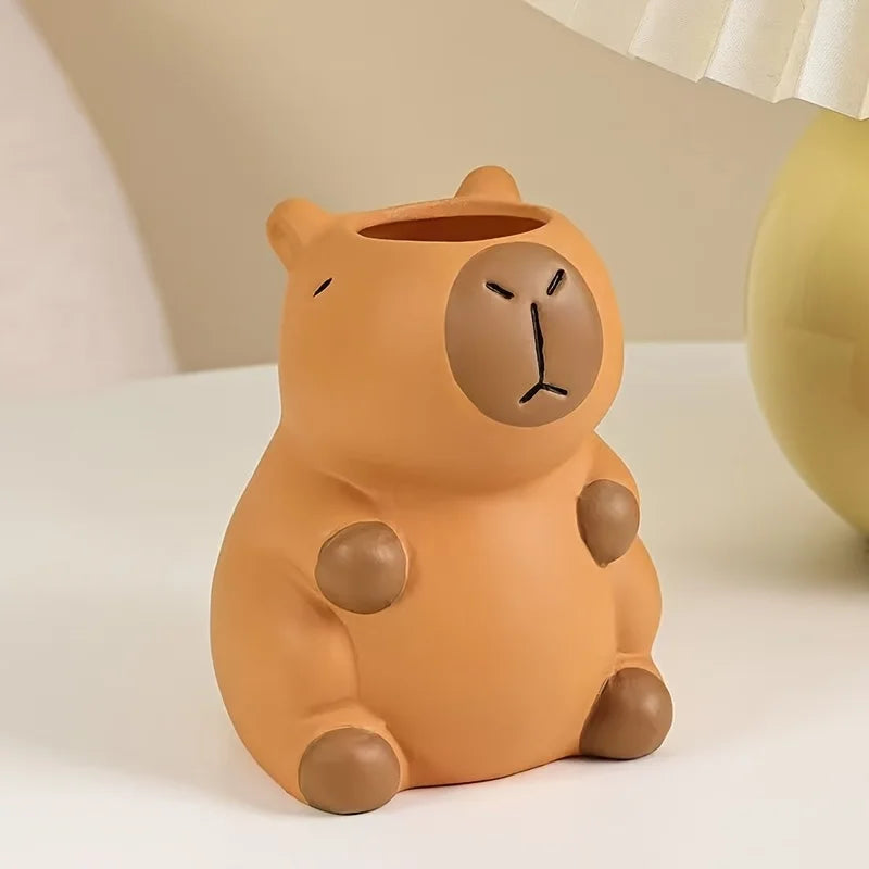 Desk Organizer Pen Cup - Capybara Shape Holder for Pens, Pencils and Makeup Brushes, Home Office Desk, Everstock
