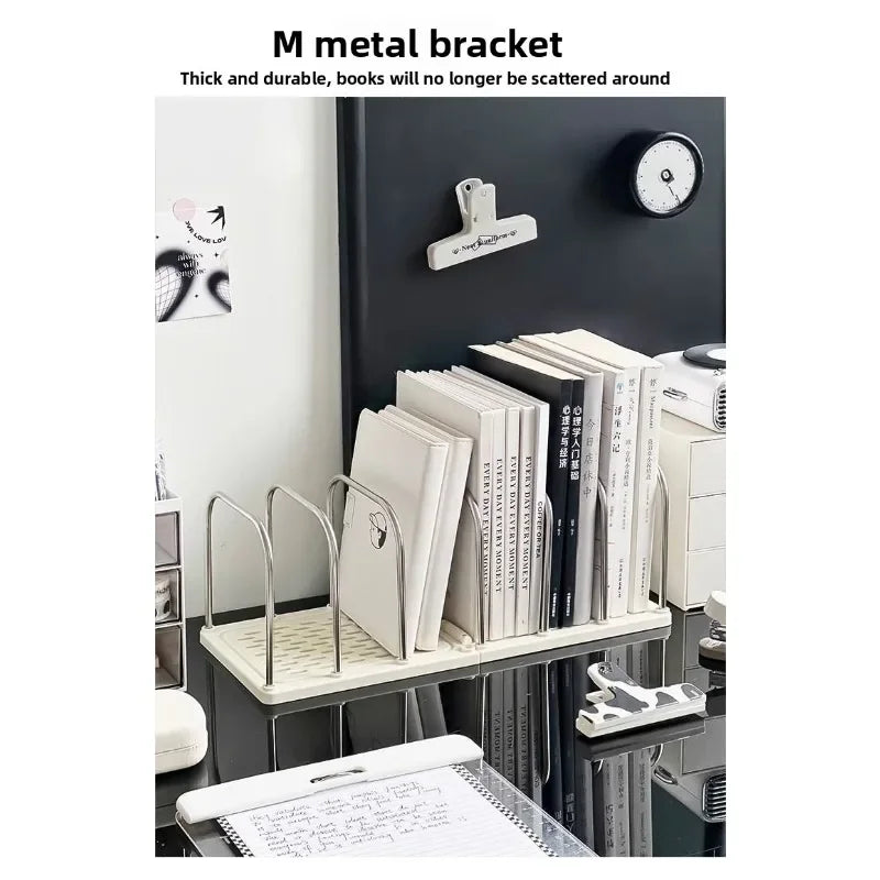 Desktop Bookshelf - Minimalist Desk Organizer Shelf with Non-Slip Base for Books, Files and Study Desks, Everstock