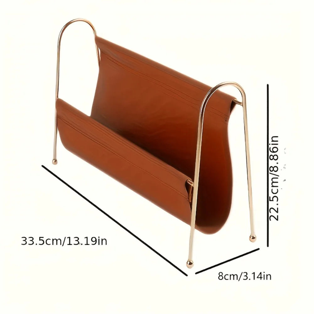 Gold Metal Desktop Organizer - Wire Frame Storage Holder for Home Office Accessories, Everstock