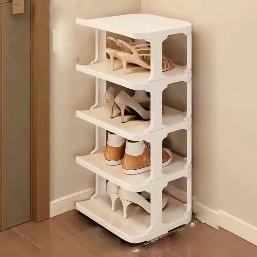 Removable Vertical Shoe Rack - Stackable 2 to 8 Layer Plastic Shoe Organizer with Open Shelves, Everstock