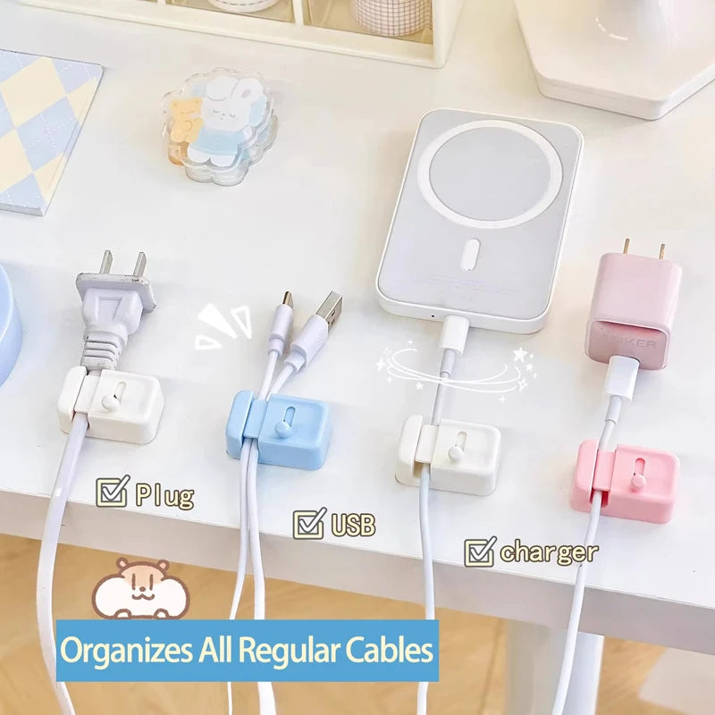 Desk Edge Cable Clip - No-Drill Cord Holder for Charging Cables and Data Wires at the Desk, Everstock