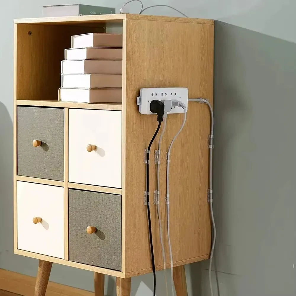 Cable Organizer Clips - Self-Adhesive ABS Plastic Cord Holders for Desk, Workstation and USB Charging Cables, Everstock
