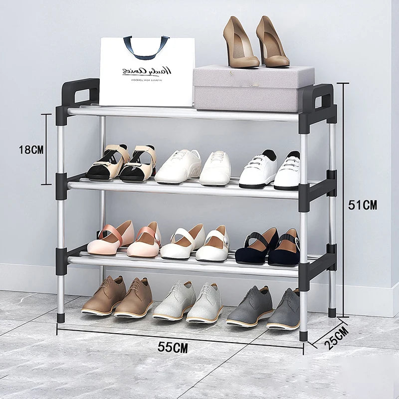 Multi-Layer Shoe Rack - Enclosed Plastic Shoe Cabinet with Dustproof Panels for Doorways and Hallways, Everstock