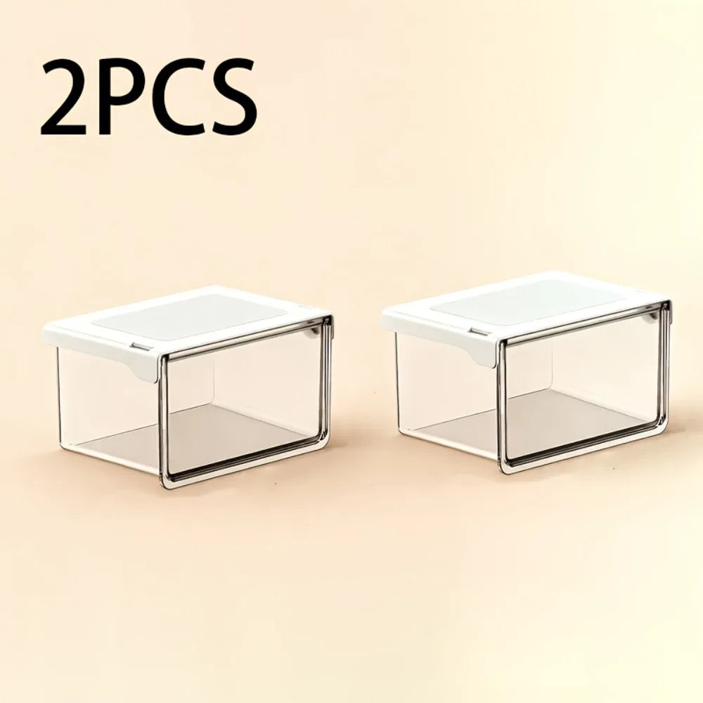 Wall-Mounted Cosmetic Storage Box - No-Drill Drawer-Style Organizer, 2-Piece Set, Everstock