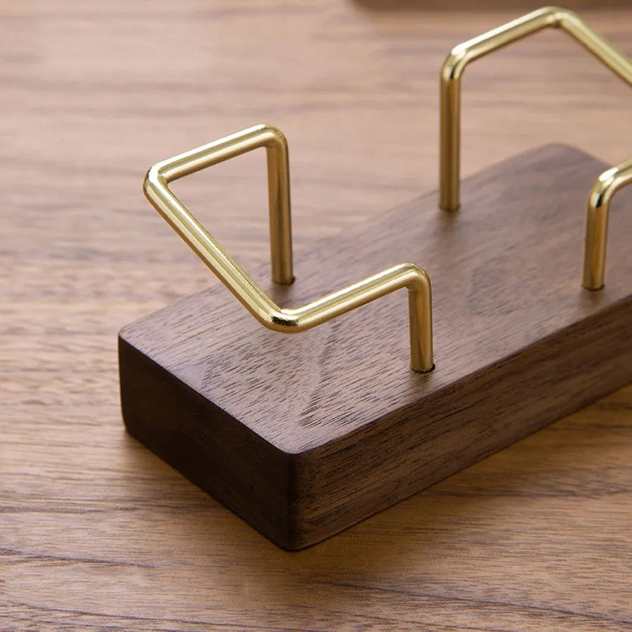 Wooden Business Card Holder - Desktop Display Stand for Office & Reception Counter, Everstock