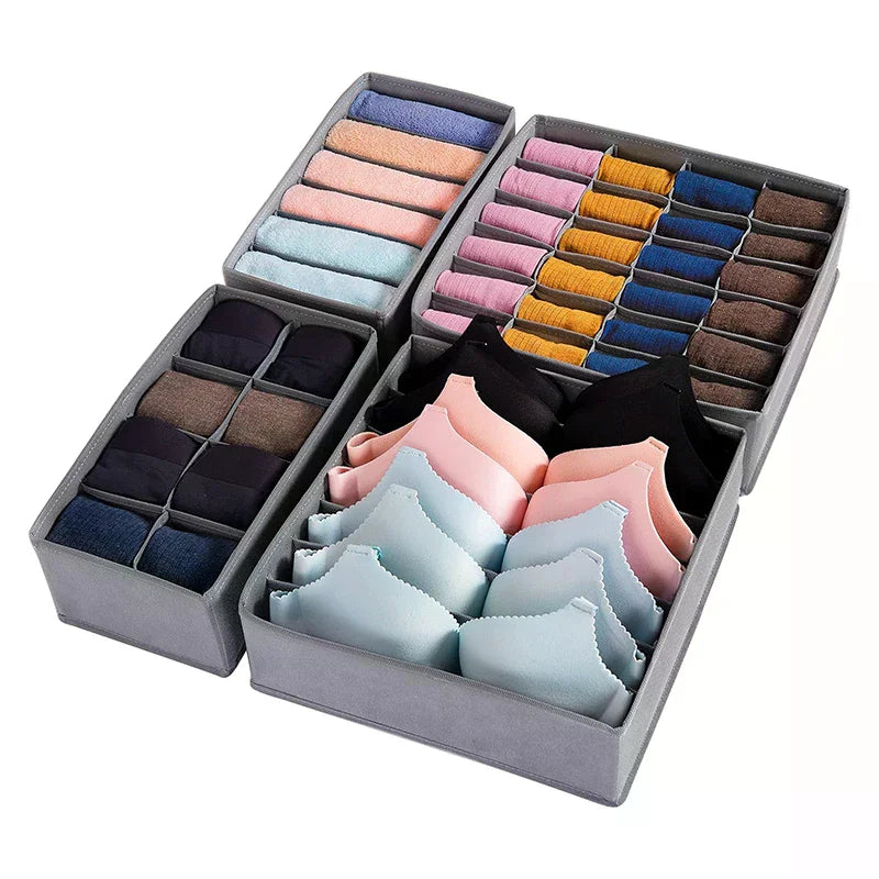 Wardrobe Drawer Organizer Set - Foldable Fabric Dividers for Clothing, Underwear, Socks & Bra Storage, Everstock