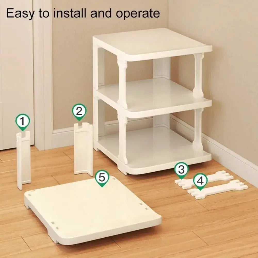 Removable Vertical Shoe Rack - Stackable 2 to 8 Layer Plastic Shoe Organizer with Open Shelves, Everstock