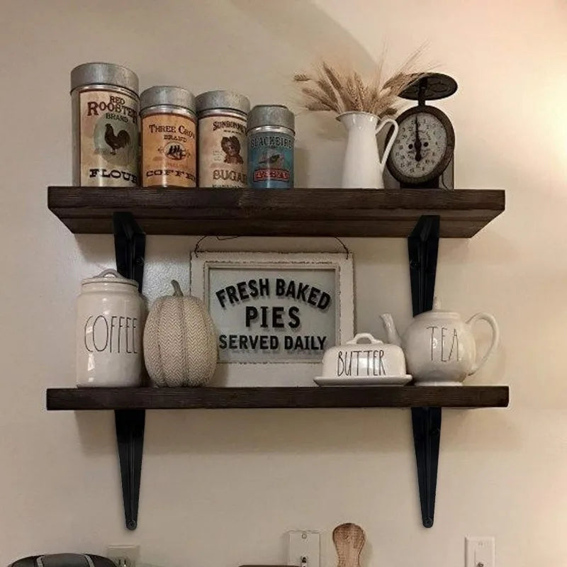 Black Shelf Brackets - Cold-Rolled Steel L-Brackets in 6, 8, 10 and 12 Inch for Wood Board Shelves, Everstock
