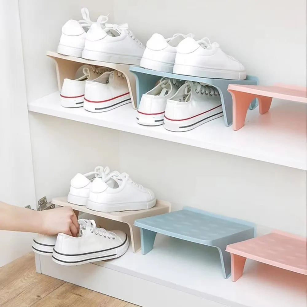 Double-Layer Shoe Holder - Space-Saving PP Plastic Shoe Rack Stacker for Shoe Cabinets and Entryway Shelves, Everstock