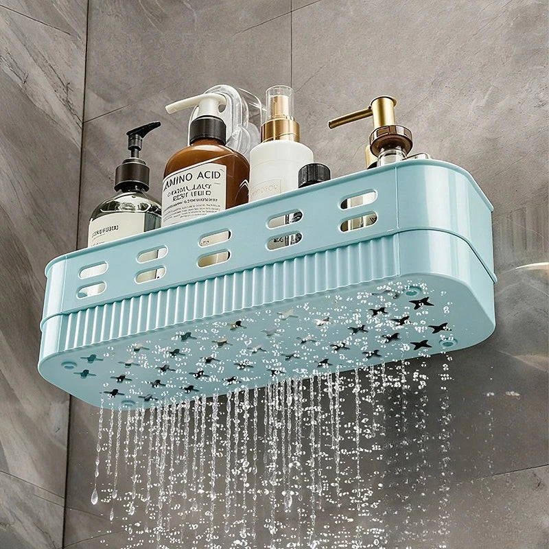 Wall-Mounted Storage Rack - Removable High-Capacity Rack with Drainage Design for Bathroom & Kitchen, Everstock