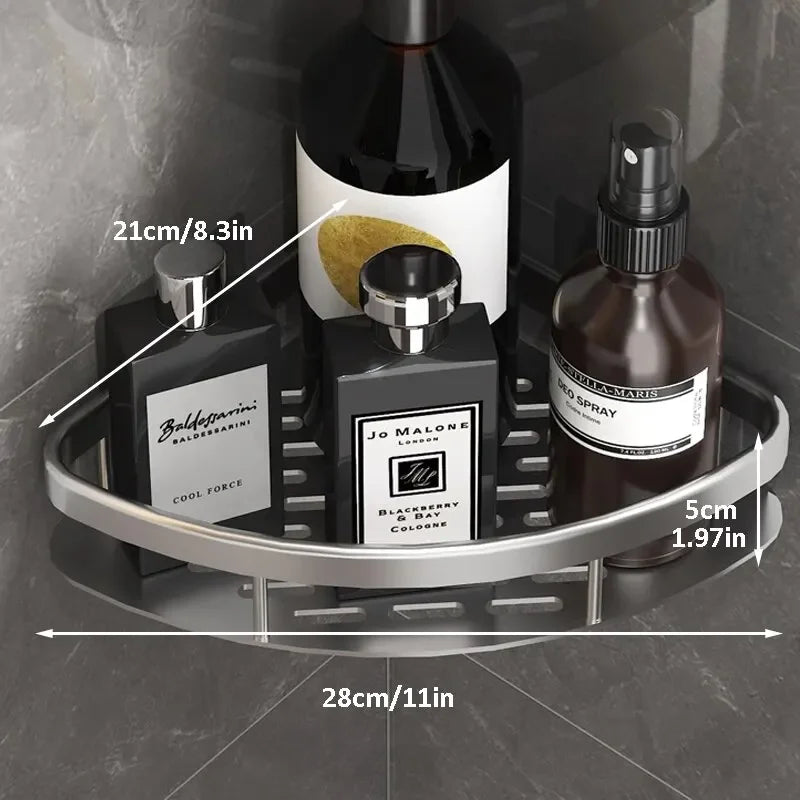 No-Drill Corner Shower Shelf - Wall Mount Shampoo Holder Rack for Bathroom & WC, Everstock