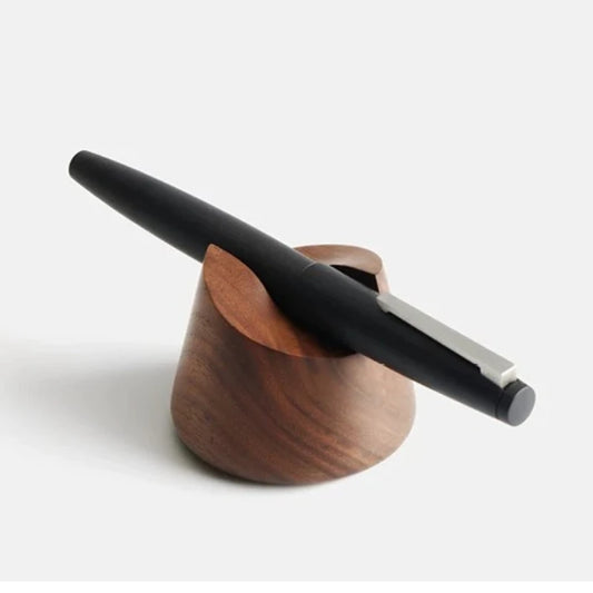 Walnut Wood Pen Holder Stand - Square Desk Organizer and Fountain Pen Rest for Home Office and Study, Everstock