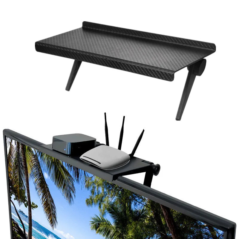 Adjustable TV Top Shelf Rack - Monitor & Router Storage Stand for Desktop Display Areas, Everstock