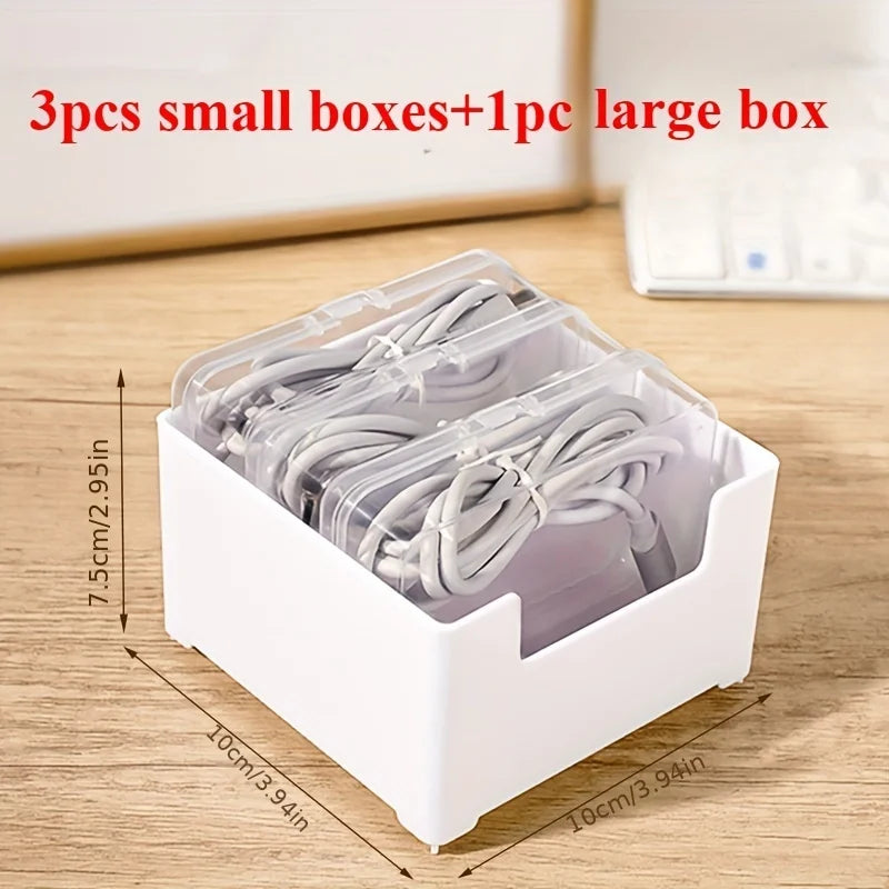 Desktop Cable Organizer Box - Charging Cord & Accessory Management for Desk & Drawer Storage, Everstock