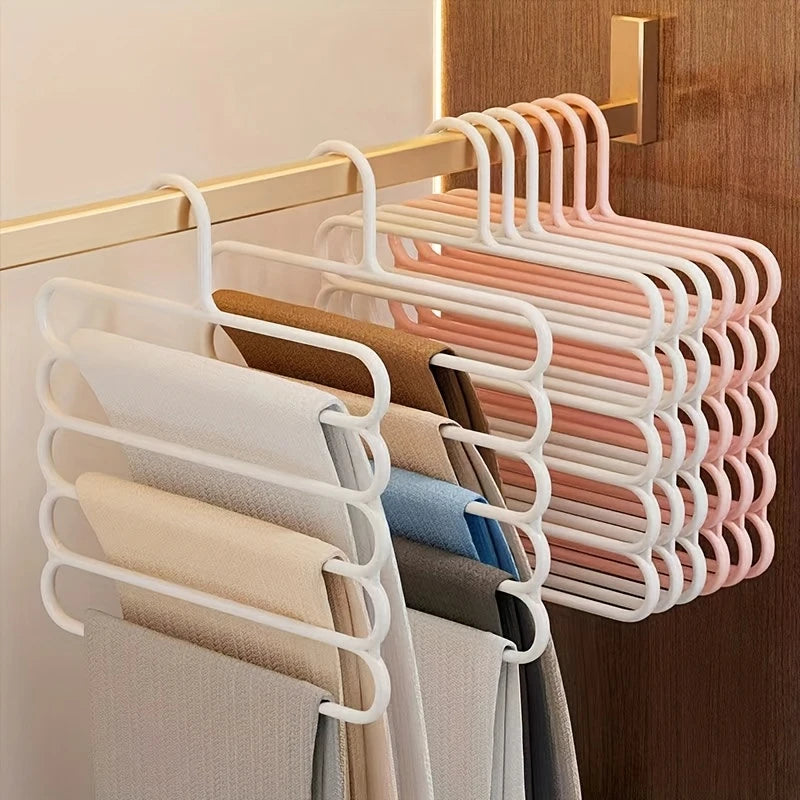 Multi-Tier Pants Hanger - Space-Saving Closet Organizer Rack for Trousers, Jeans, Scarves and Ties, Bedroom Wardrobe, Everstock