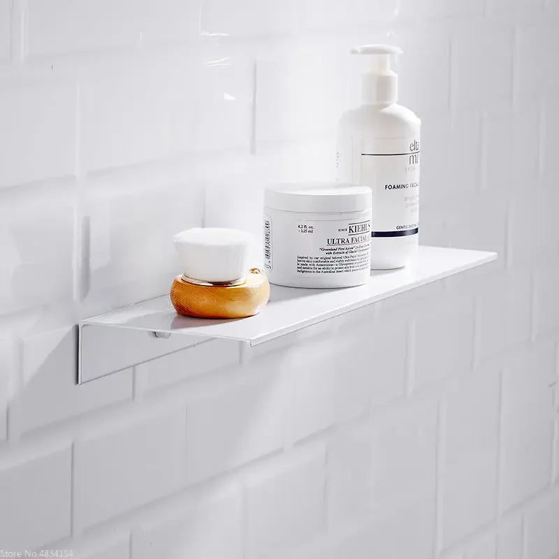 Aluminum Shower Storage Rack - White Wall-Mounted Ledge Shelf for Bathroom, Everstock