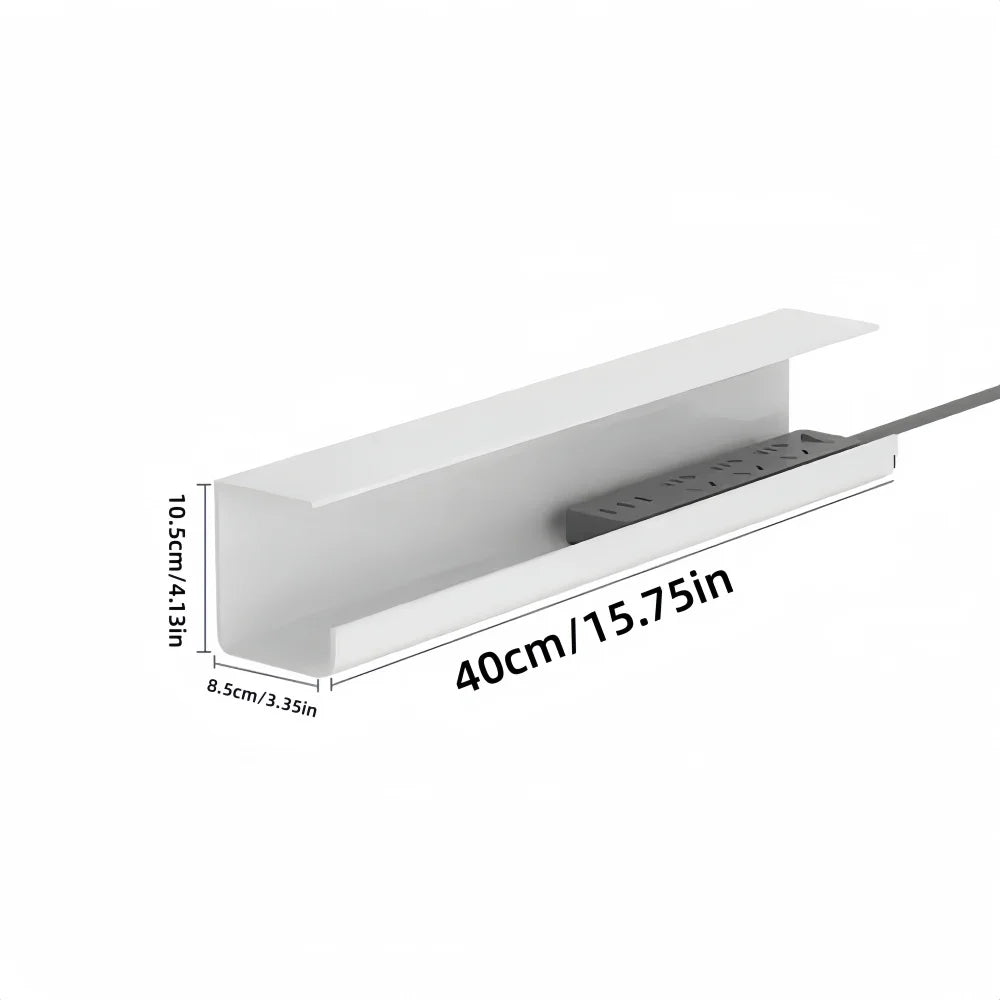 Self-Adhesive Under-Desk Cable Tray - No-Drill Cord Organizer for Desks and Sideboards, Everstock