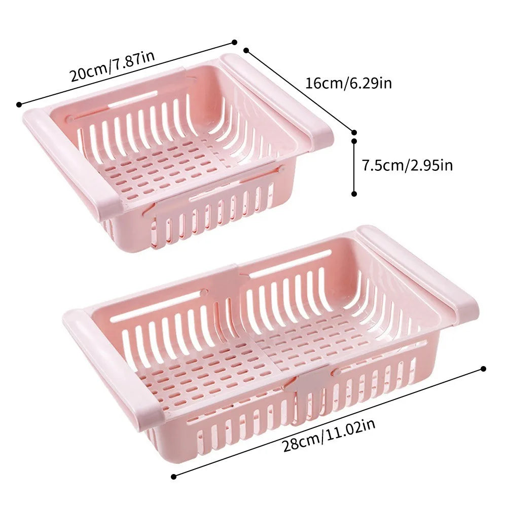 Fridge Shelf Hanging Drawer - Retractable Under-Shelf Basket Organizer for Refrigerator Storage, Everstock