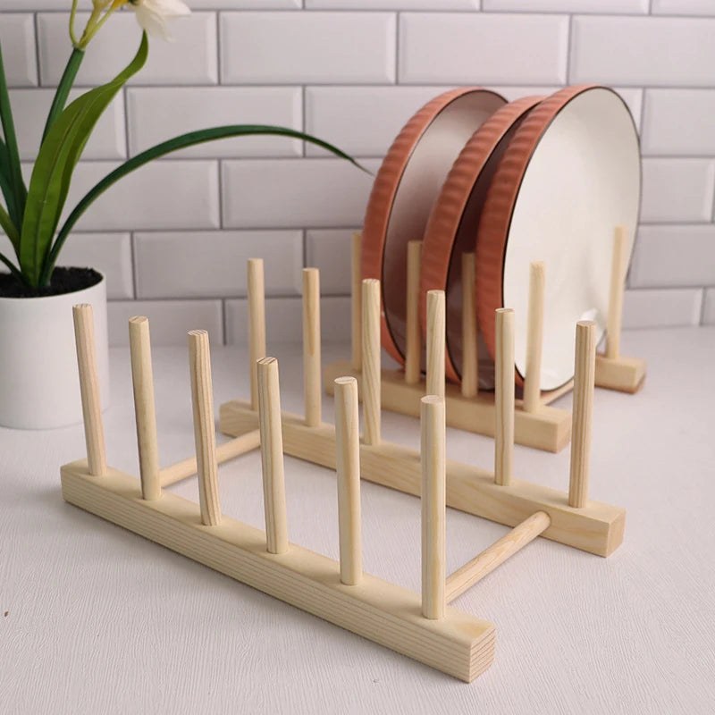 Wooden Dish Drying Rack - Multi-Grid Organizer for Plates, Cups & Cutting Boards, Kitchen Countertop, Everstock