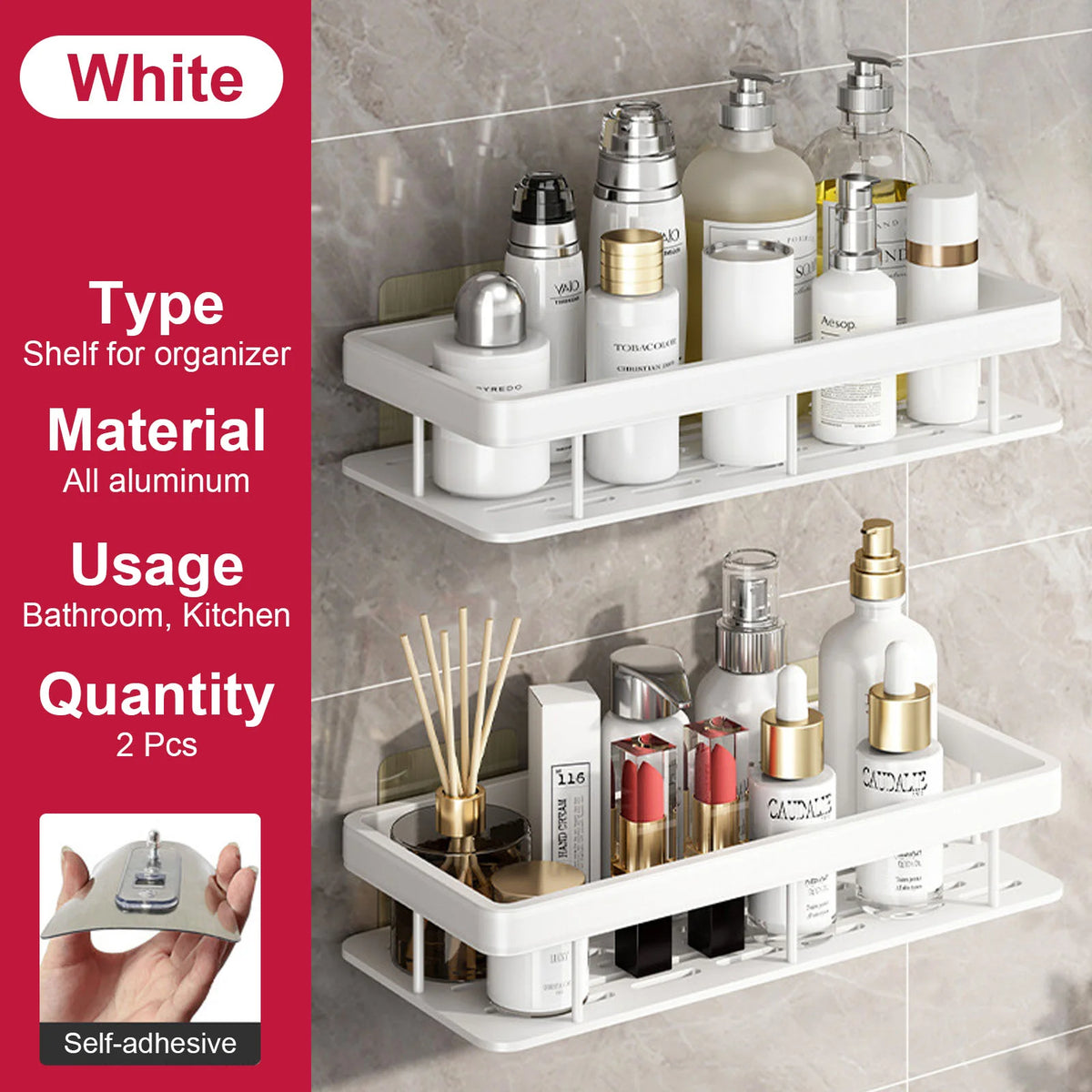 Stainless Steel Shower Rack - Anti-Rust Suction Cup Storage Organizer for Bathroom, Everstock