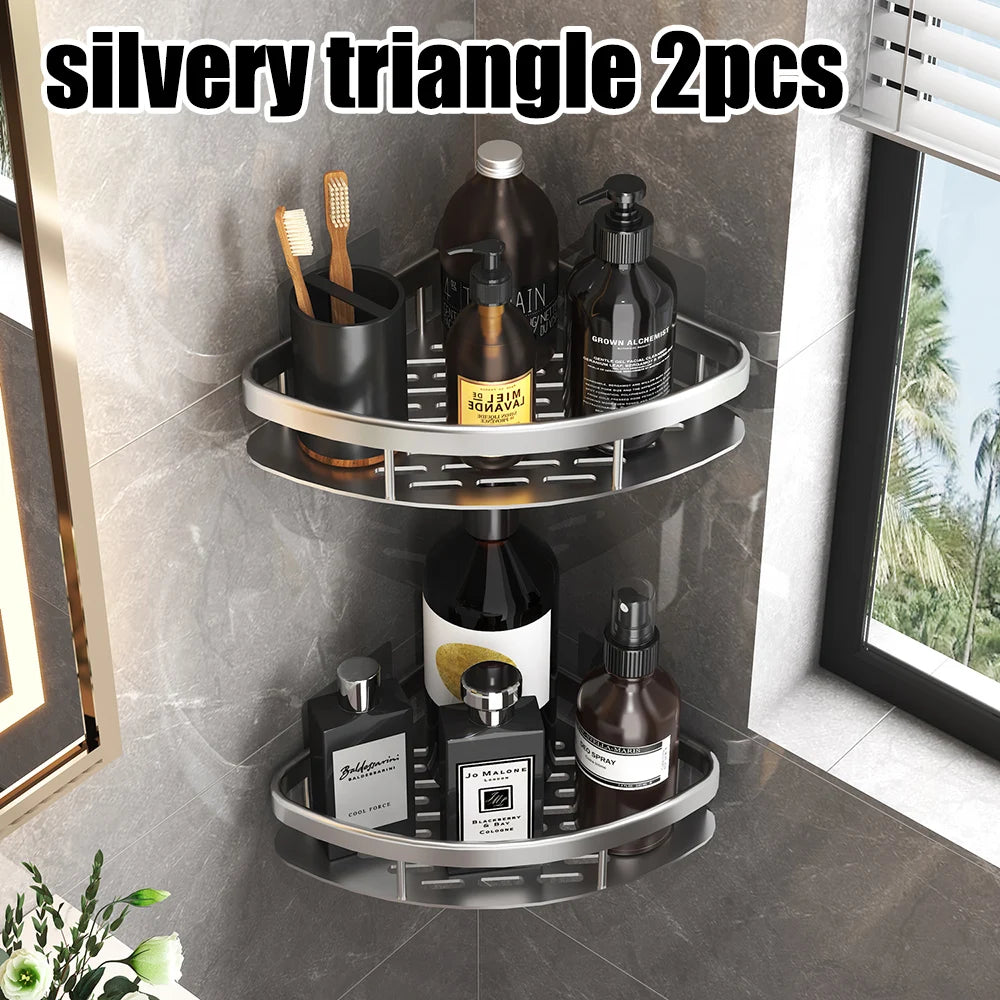 Tripod Towel Rack Shelf - No-Drill Shower Shampoo Storage Organizer, Everstock