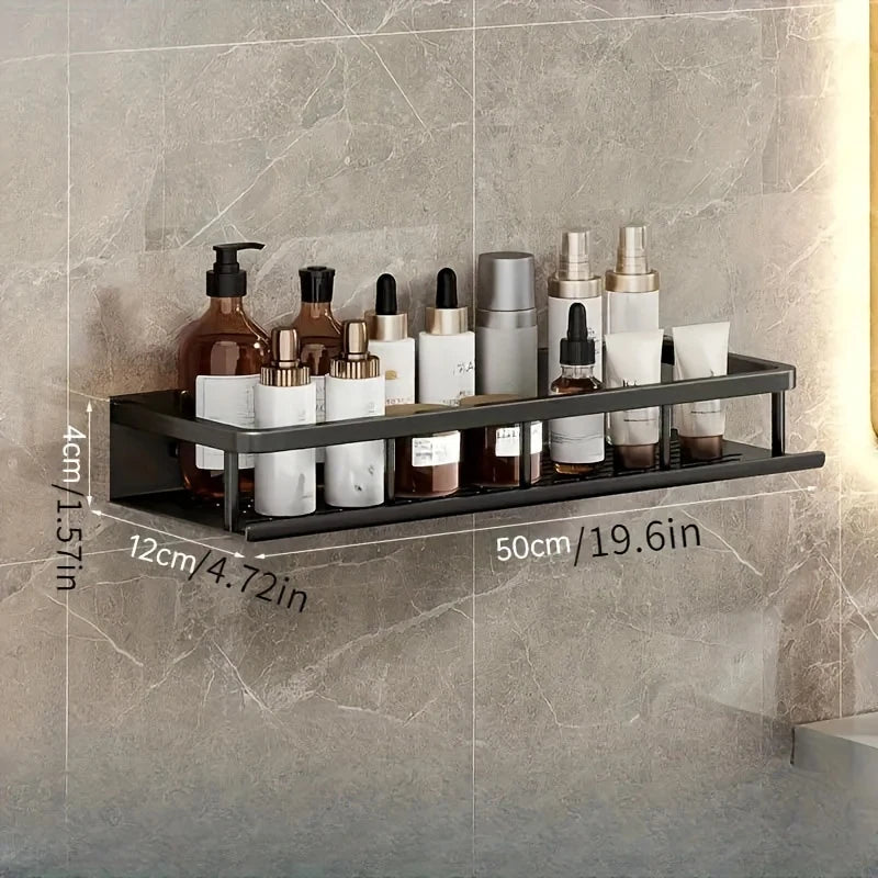 Black Shower Room Storage Rack - Toiletries Shelf Organizer for Bathroom Items, Everstock