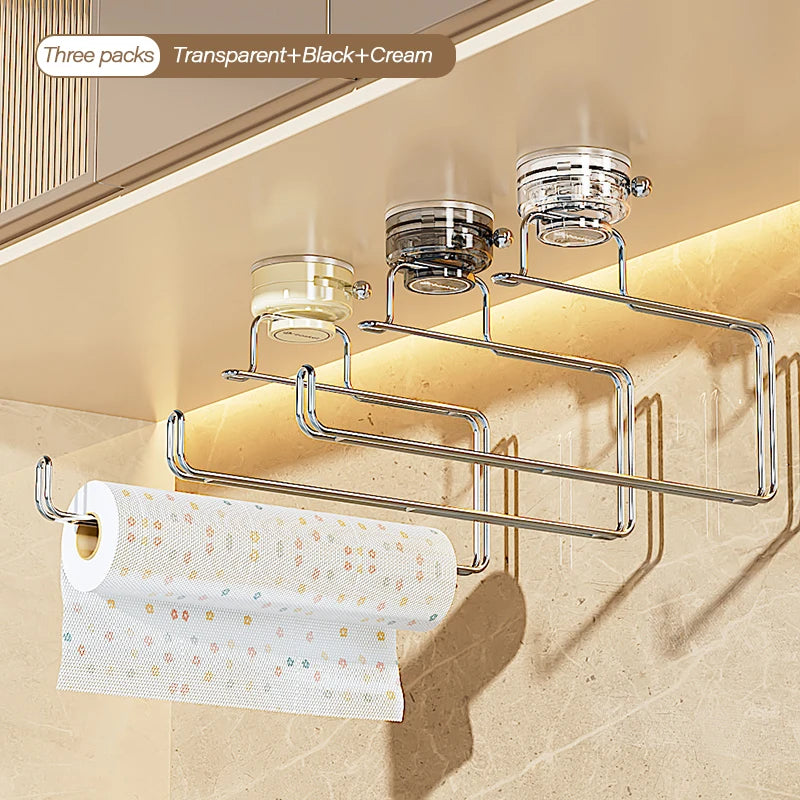 Suction Cup Storage Rack - No-Drill Wall-Mounted Tissue Holder for Bathroom & Kitchen, Everstock