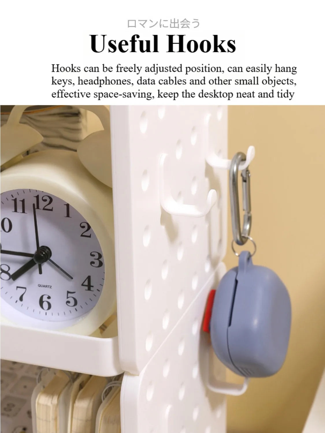 3-Tier Desktop Organizer - Pegboard Shelf & Pen Holder for Office & Home Desks, Everstock