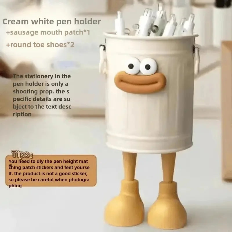 Cartoon Pen Holder Cup - Character Desktop Organizer Bucket for Pens, Brushes and Study Stationery, Everstock