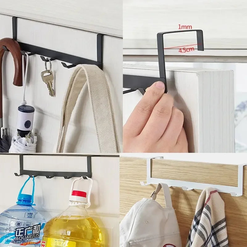 5-Hook Over-Door Storage Rack - Coat, Hat & Towel Organizer for Bathroom & Closet Doors, Everstock