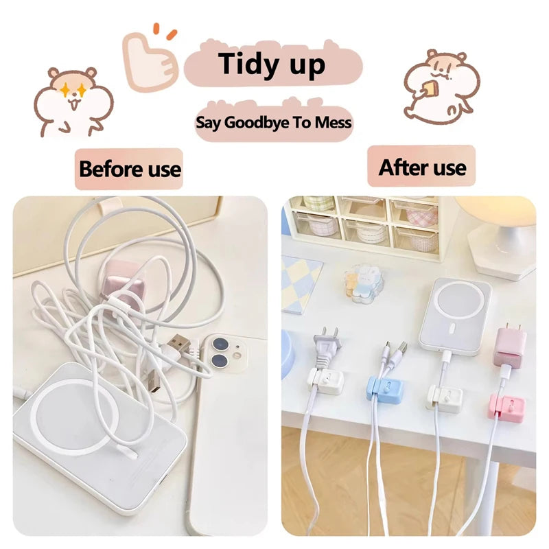 Desk Edge Cable Clip - No-Drill Cord Holder for Charging Cables and Data Wires at the Desk, Everstock
