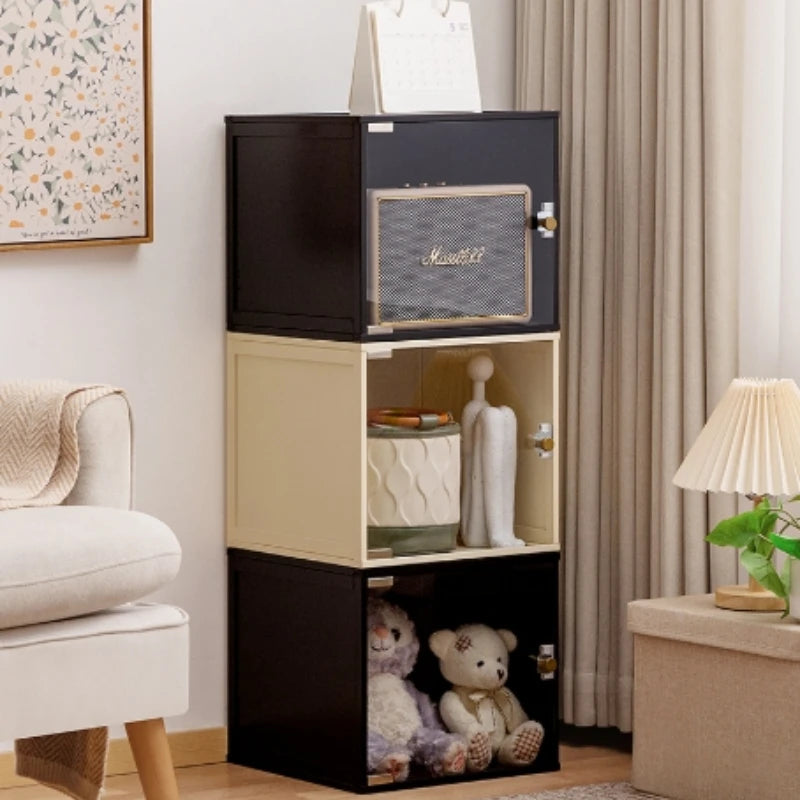 Stackable Storage Cabinet - Bamboo Modular Bedside Organizer with Water-Resistant Finish for Bedroom, Everstock