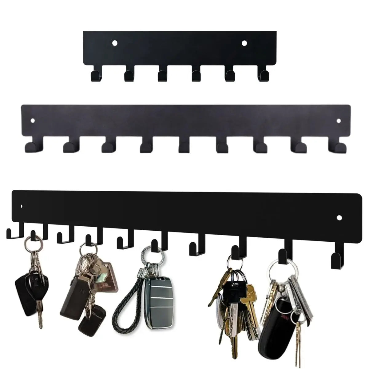 Entryway Wall Key Rack - Stainless Steel Wall-Mounted Holder for Keys, Bags and Dog Leashes, Everstock
