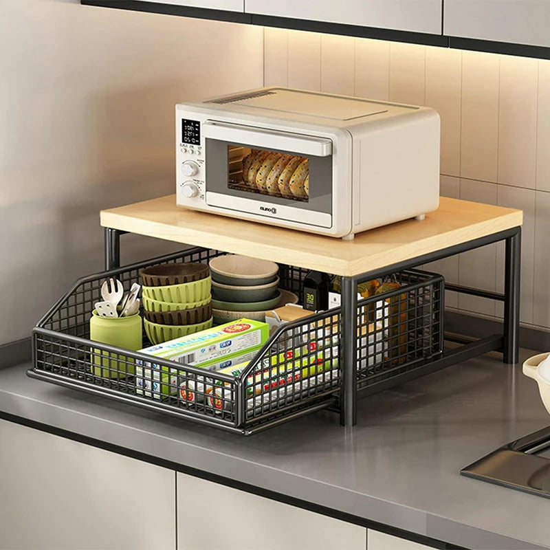 Kitchen Countertop Shelf Organizer - Multi-Use Rack for Microwave, Spices, Coffee Machine & Printer, Everstock