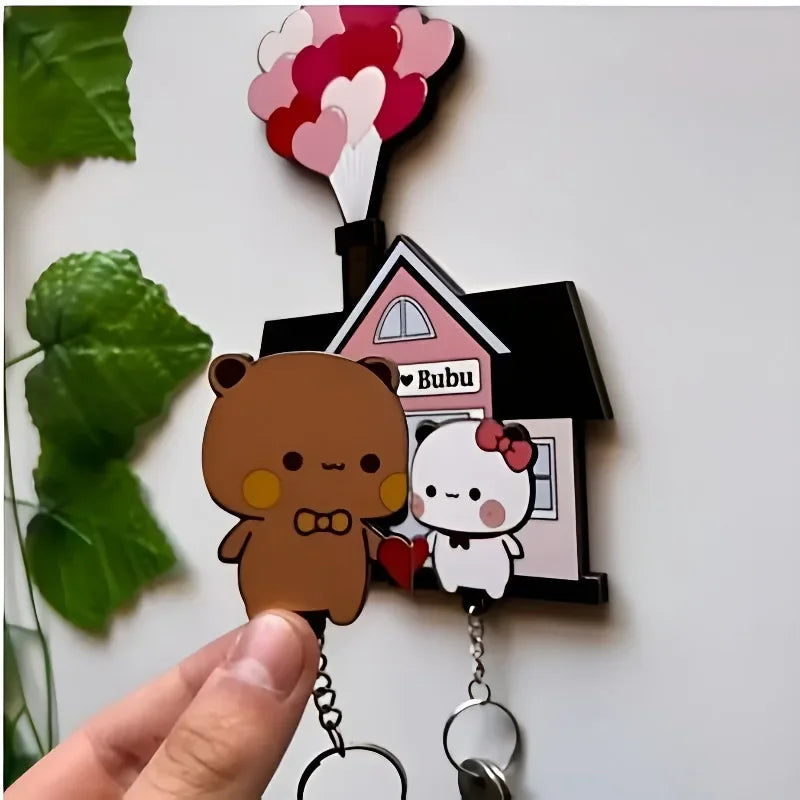 Magnetic Cartoon Key Holder - Panda Character Key Hanger for Fridge Doors, Metal Cabinets and Entryways, Everstock
