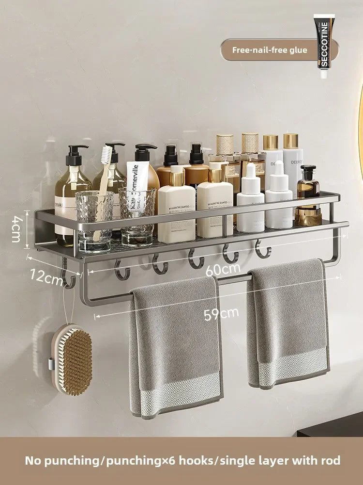 Non-Perforated Wall Storage Rack - Shower Gel Holder for Washbasin & Hand Washing Area, Everstock