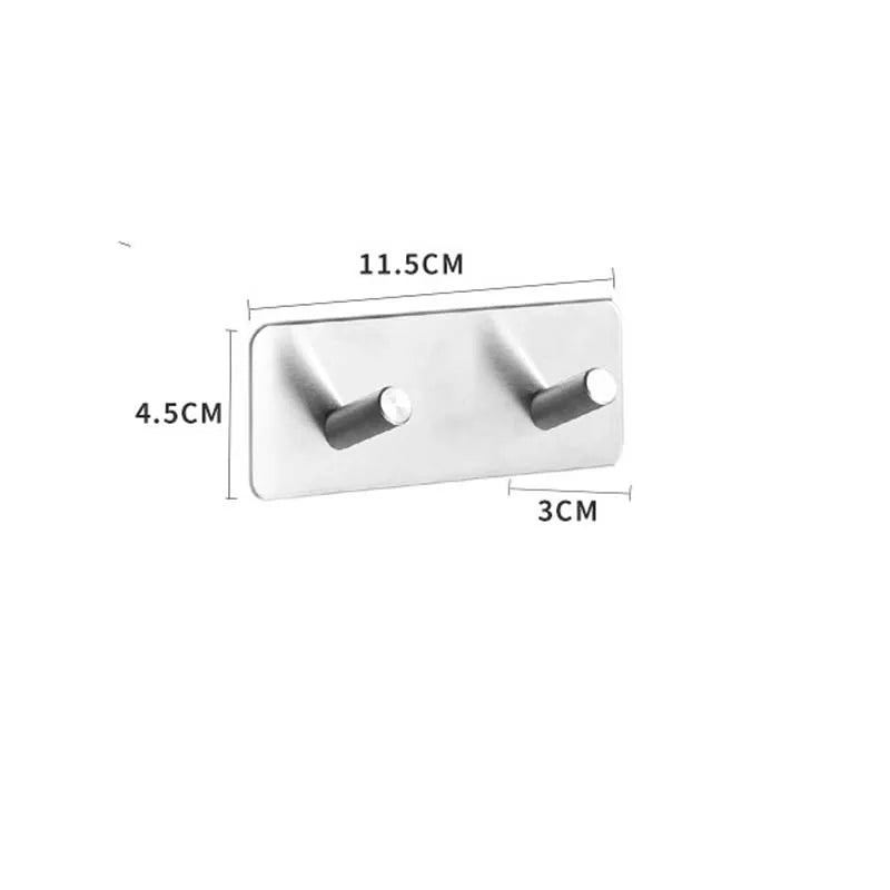 Stainless Steel Adhesive Key Hooks - No-Drill Wall Key Holder for Entryway, Hallway, Kitchen and Bathroom, Everstock