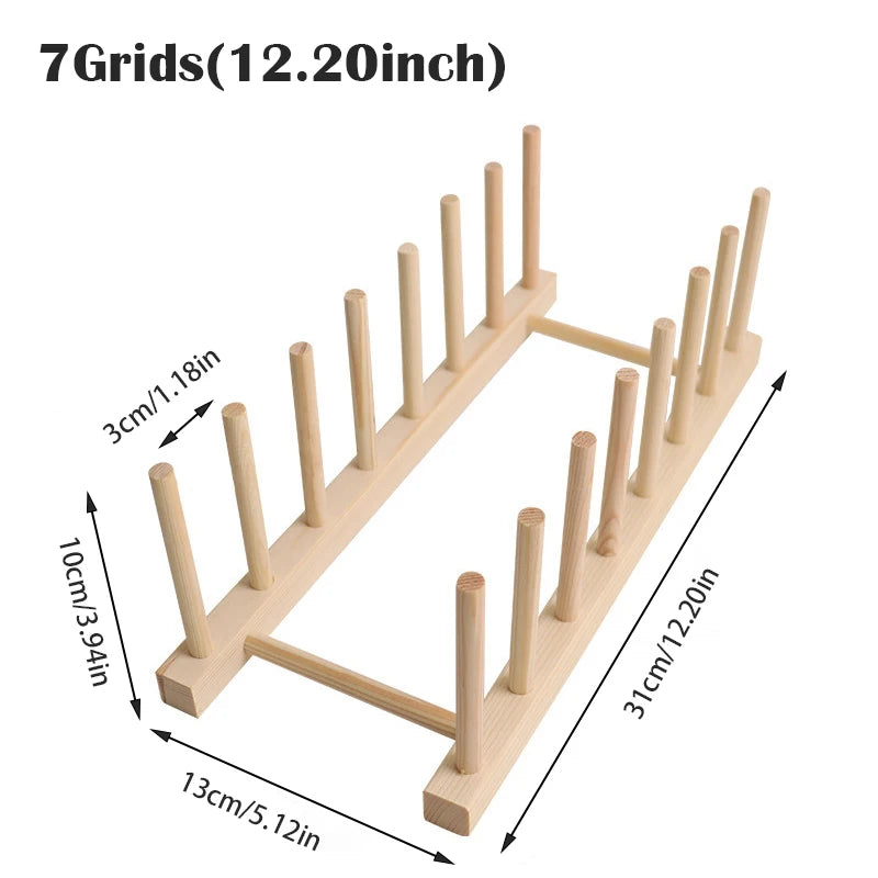 Wooden Dish Drying Rack - Multi-Grid Organizer for Plates, Cups & Cutting Boards, Kitchen Countertop, Everstock