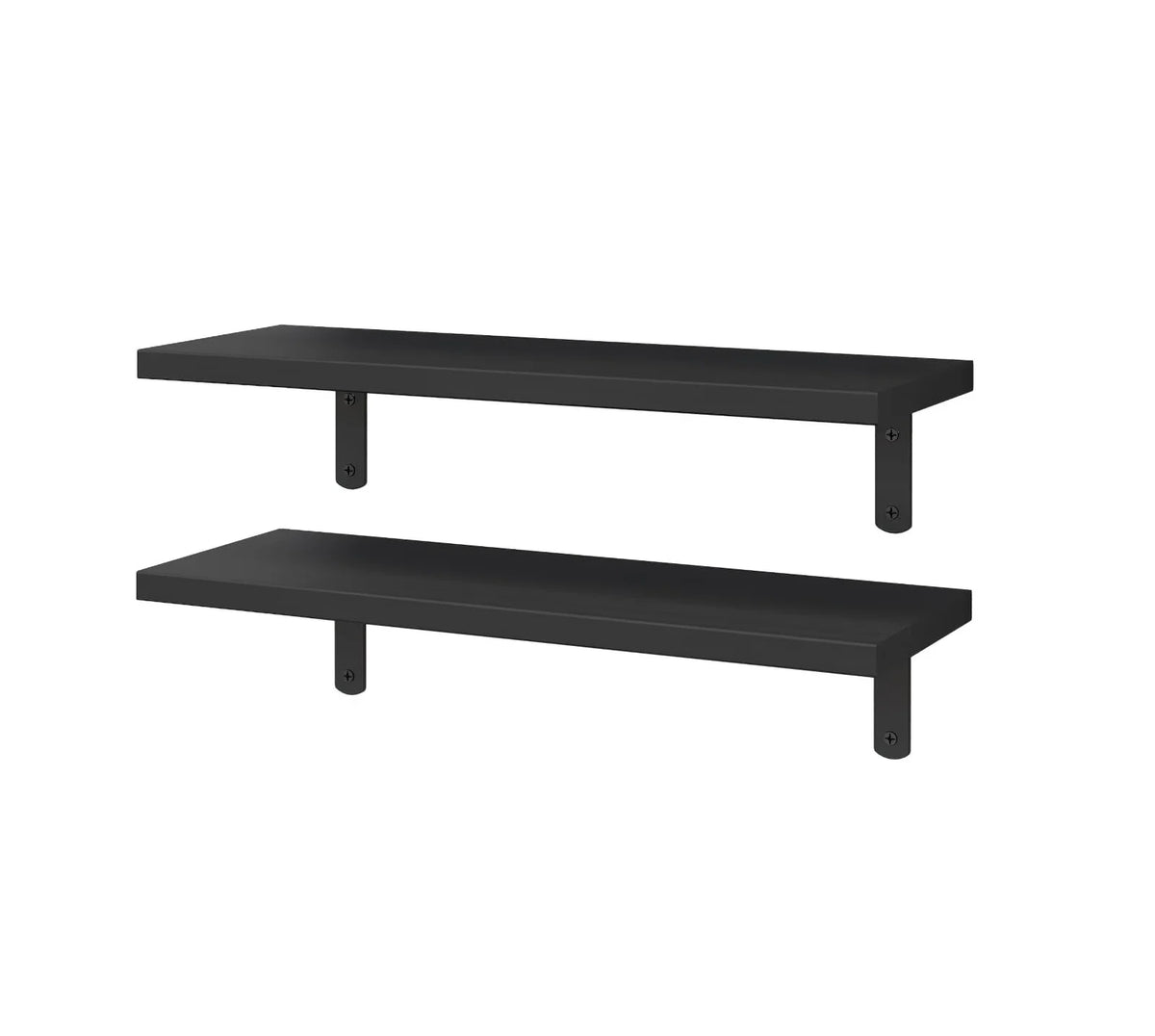 Farmhouse Wood Floating Shelves Set of 2 - Wall-Mounted Bookshelf Ledges for Living Room and Bedroom, Everstock