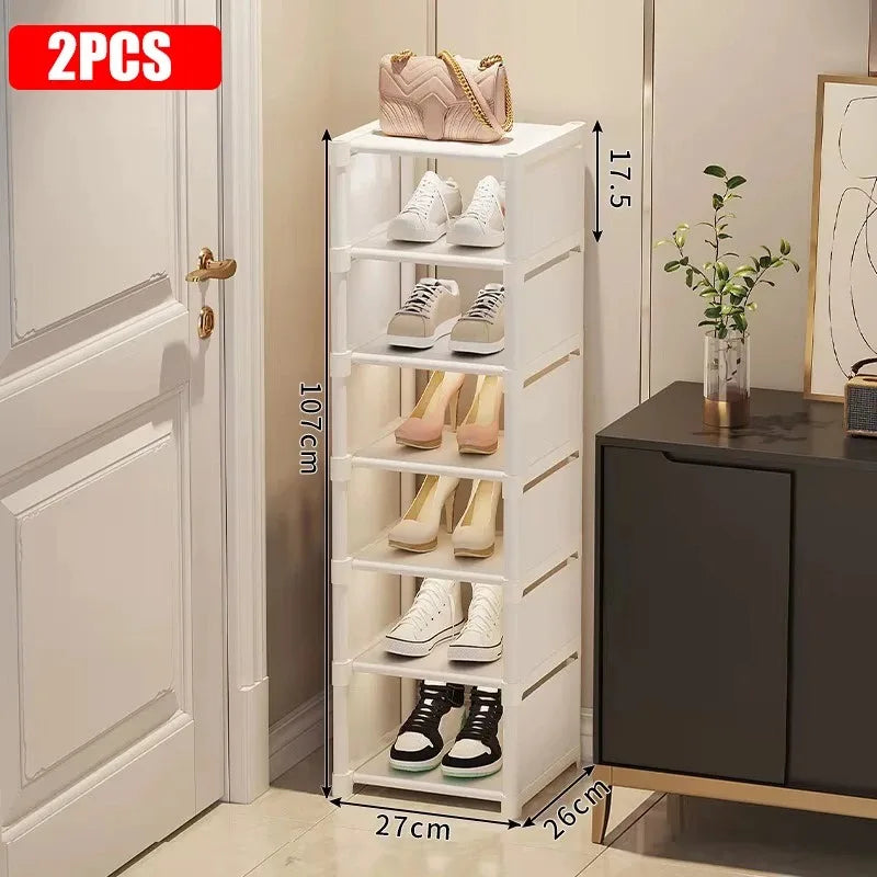 Stackable Shoe Rack Organizer - Non-Woven Fabric Shoe Storage with Steel Frame for Closet and Under-Bed, Everstock