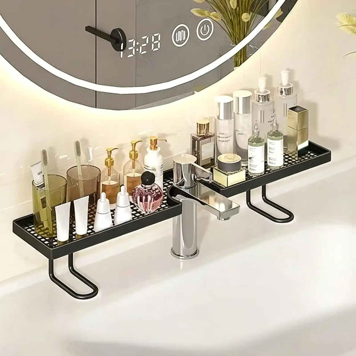 Countertop Sink Organizer - No-Drill Faucet Storage Rack with Quick Drainage, Everstock