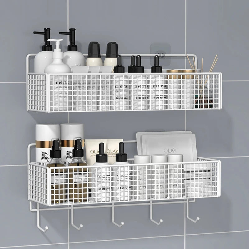 Wall-Mounted Storage Rack - No-Drill Iron Shelf for Coats, Caps & Everyday Essentials in Bedroom & Entryway, Everstock