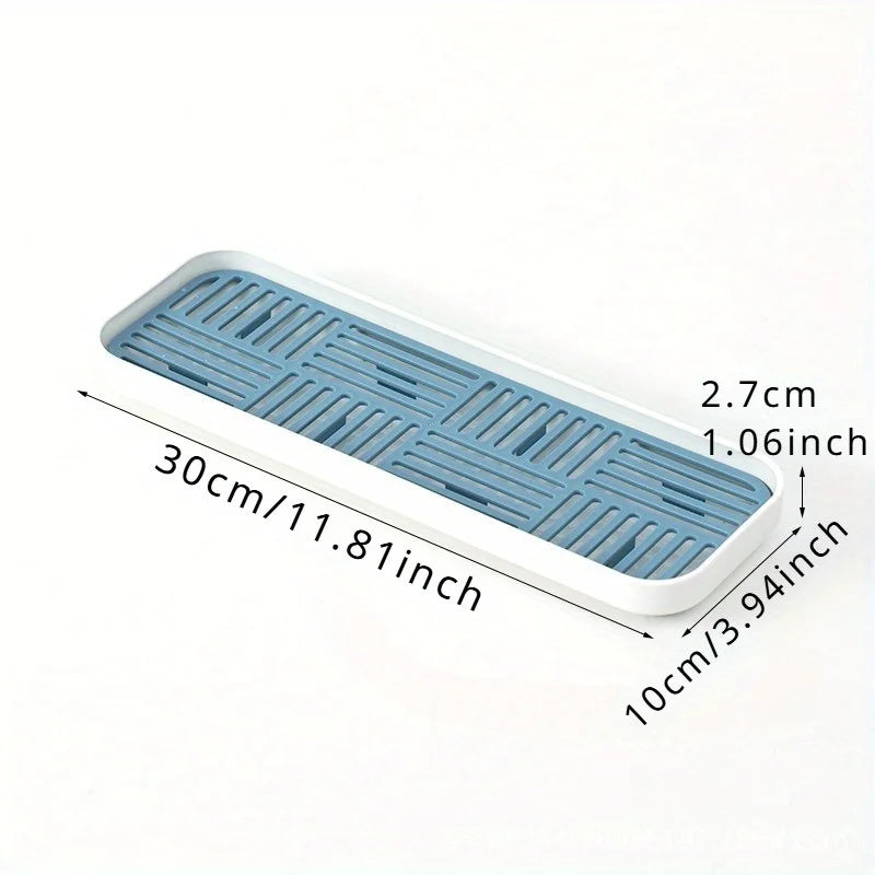 Sink Drainer Organizer - Drain Tray with Sponge Holder & Cutlery Rack for Kitchen Countertop Storage, Everstock