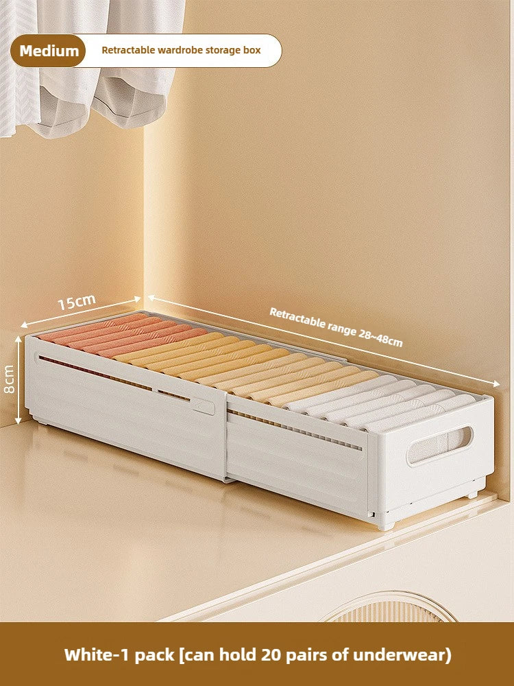 Stackable Clothing Storage Bin - Plastic Divided Organizer Box for Folded Clothes in Wardrobe, Drawer or Cabinet, Everstock